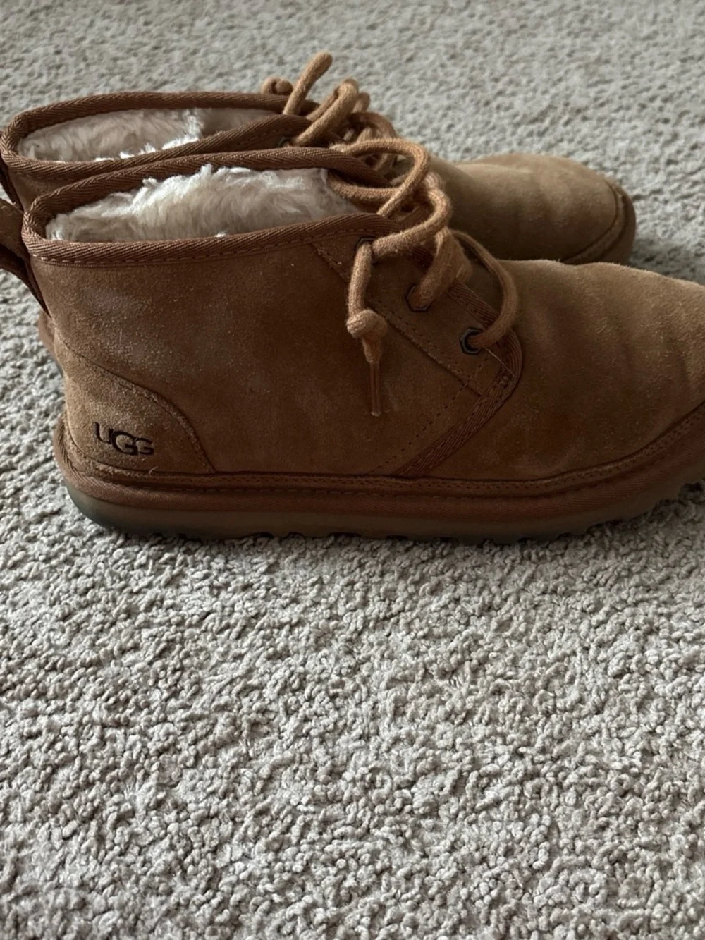 UGG unisex Tan Suede Chukka Boots with Shearling Lining